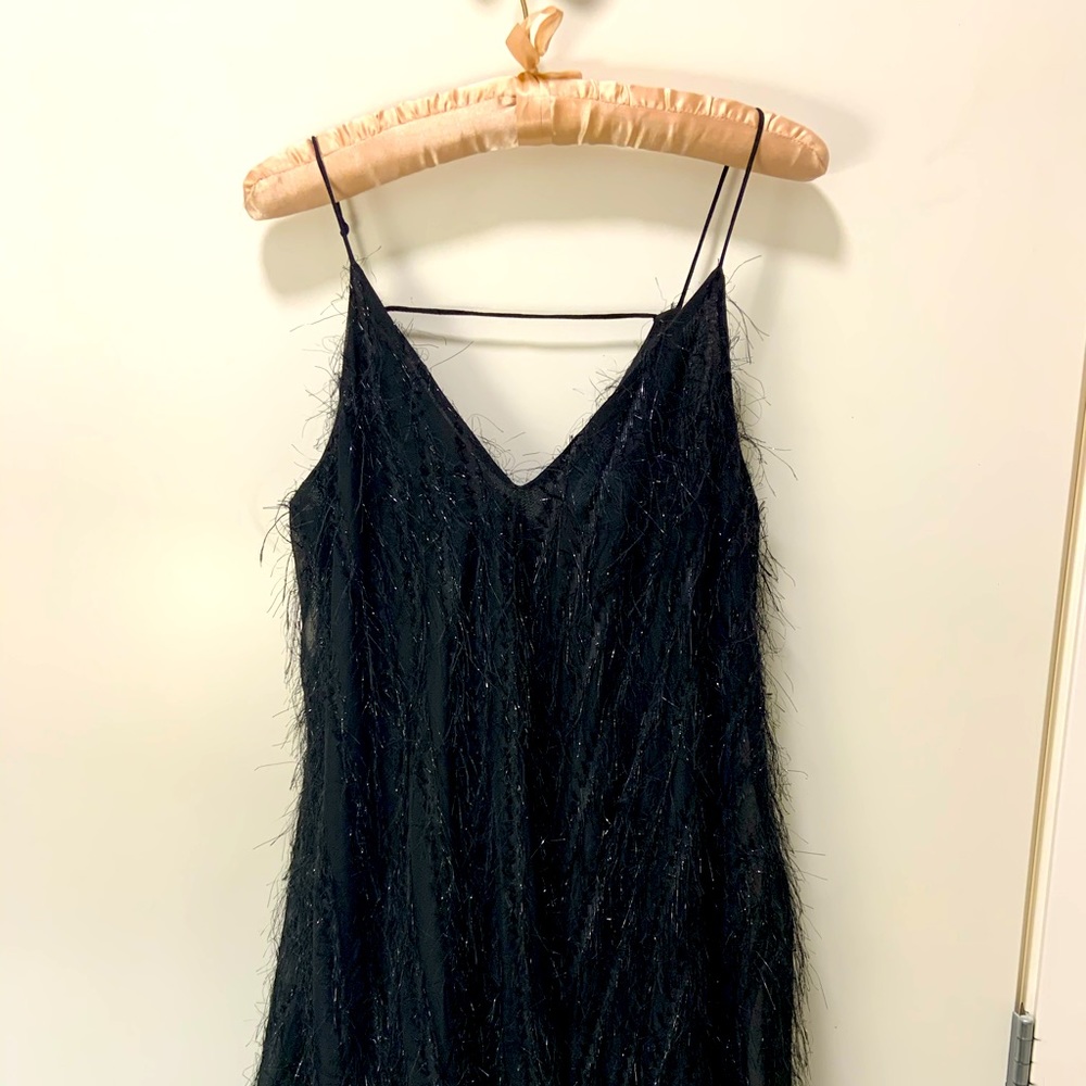 Black sparkly mini swingy dress